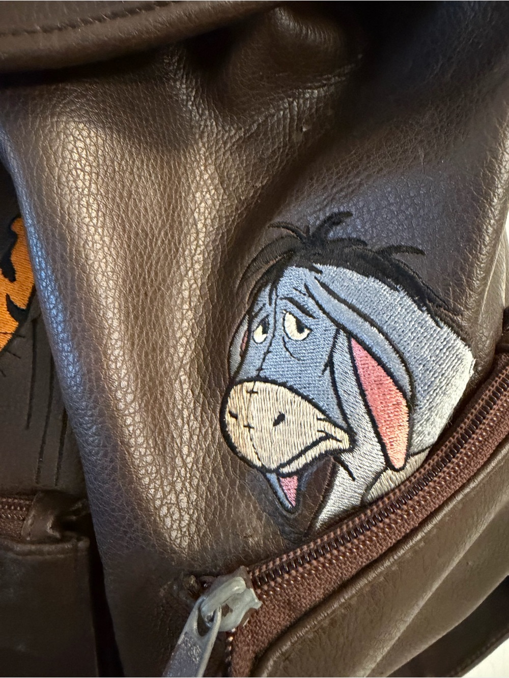 Disney Vintage Brown Winnie the Pooh Character Backpack with Tigger & Eeyore - Picture 2 of 7